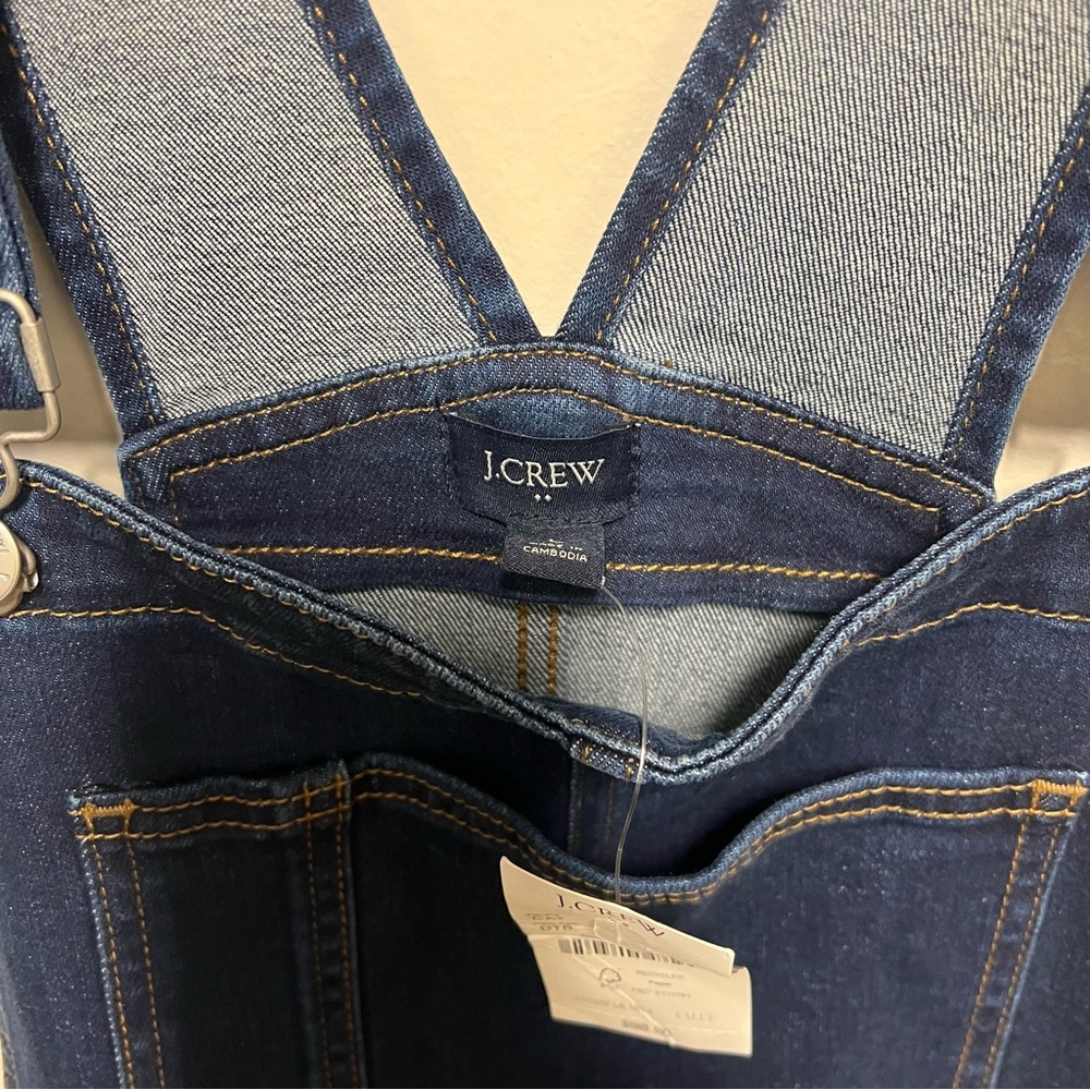 J Crew Factory Skinny Jean Overalls Woman's Size Large New - Picture 10 of 12